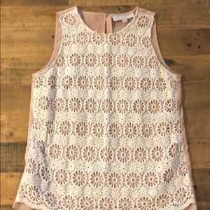 LOFT crochet front sleeve blouse
